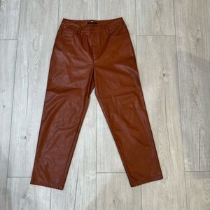 DECKER brown leather pants